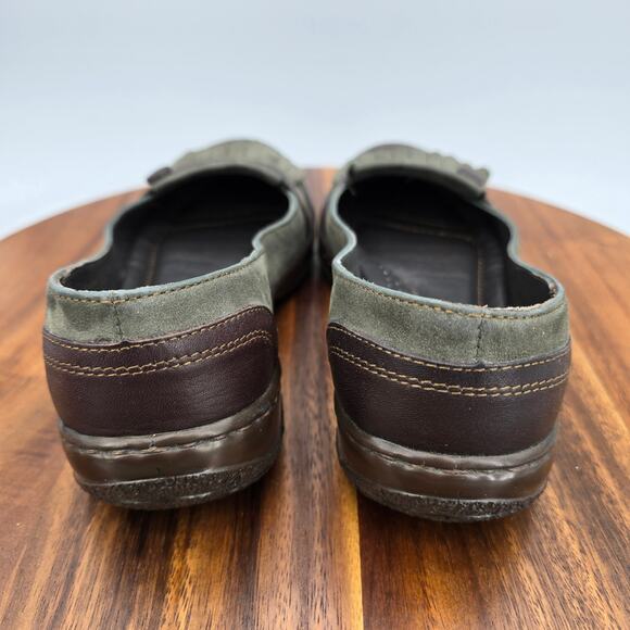 Born Flats Women's 7 M Dark Gray Leather Kiltie Slip On Comfort Loafer Shoes - Picture 5 of 7